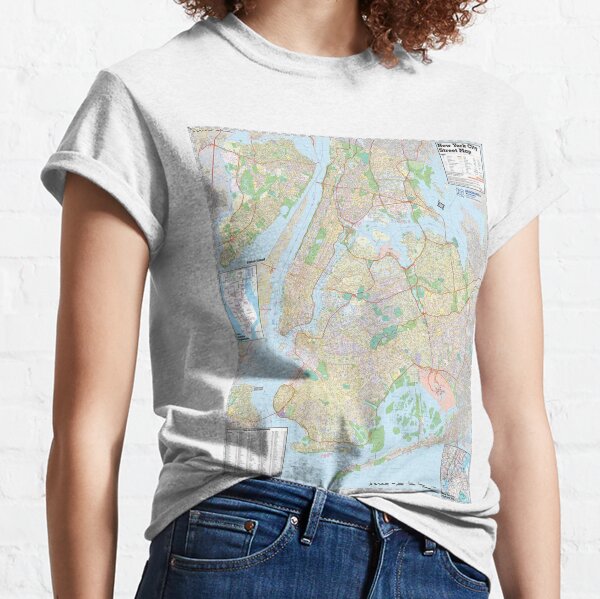 New York City Map - #NewYorkCity #Map #NewYork #NewYorkCityMap Classic T-Shirt