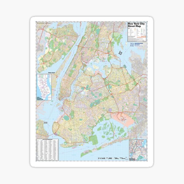 New York City Map - #NewYorkCity #Map #NewYork #NewYorkCityMap Sticker