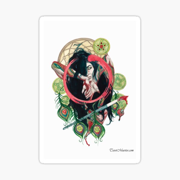 Item preview, Eight of Pentacles - Ocho de Pentaculos designed and sold by tarotmuertos.