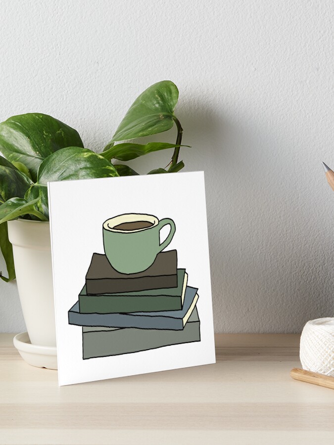 Aesthetic Coffee or Tea Mug on Book Stack | Poster