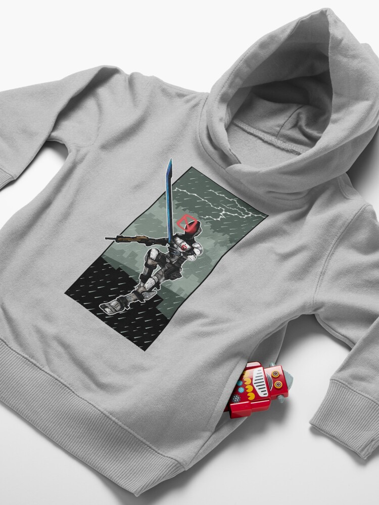 Alternate view of Zer0 The Assassin Borderlands Lighting And Rain Toddler Pullover Hoodie