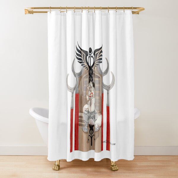 Four of Scepters - Cuatro de Cetros Shower Curtain