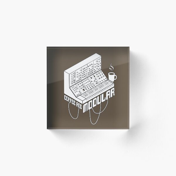Coffee and Modular Synthesizer for Musician Acrylic Block