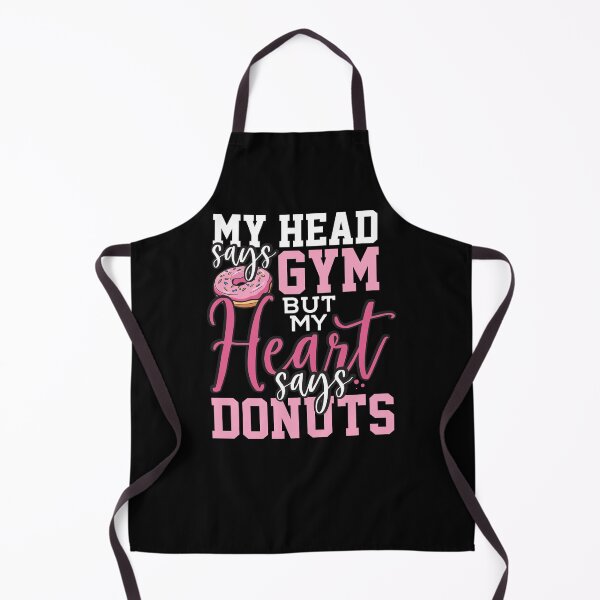 Item preview, Gym Fitness Joke Saying Gift My Head Says Gym But My Heart Says Donuts designed and sold by Maljonic.