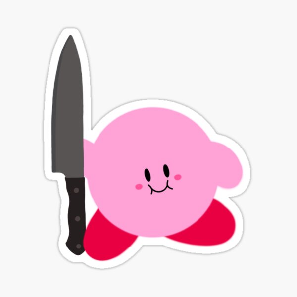 Kirby con un cuchillo Pegatina