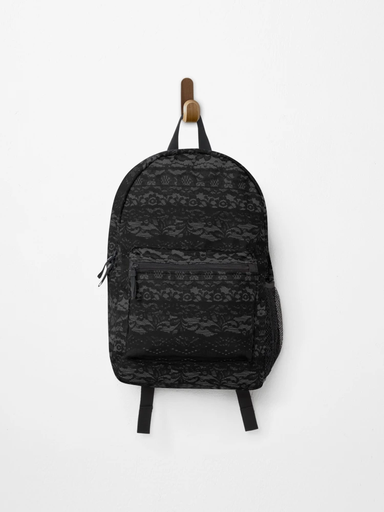 black leather lace backpack RLH3414 inside 1 zipper "Roselace" Leather Backpack