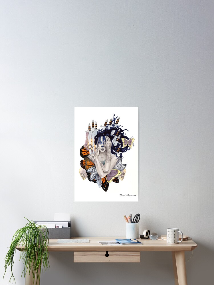 Thumbnail 2 of 3, Poster, Nine of Swords - Nueve de Espadas designed and sold by tarotmuertos.