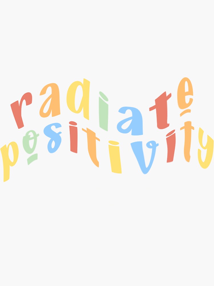 Radiate Positivity Wavy Rainbow Sticker For Sale By Kaitlyn O Redbubble