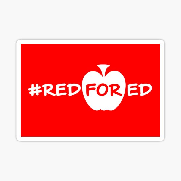 RedforEd White Apple Sticker