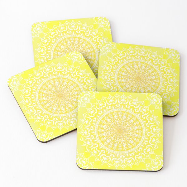 Item preview, Mandala yellow marbled white designed and sold by ChrissiCreation.