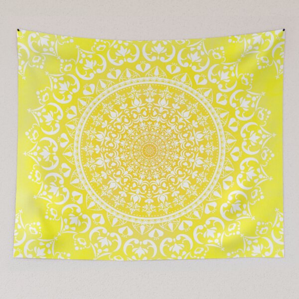 Item preview, Mandala yellow marbled white designed and sold by ChrissiCreation.