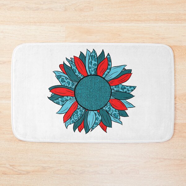 Item preview, Sunflower in leopard blue and red designed and sold by Susan Turpin.