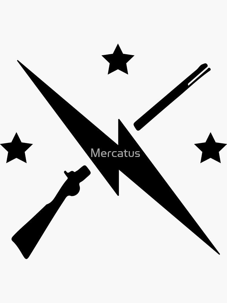 Minutemen Logo Black Sticker For Sale By Mercatus Redbubble   Bg,f8f8f8 Flat,750x,075,f Pad,750x1000,f8f8f8 