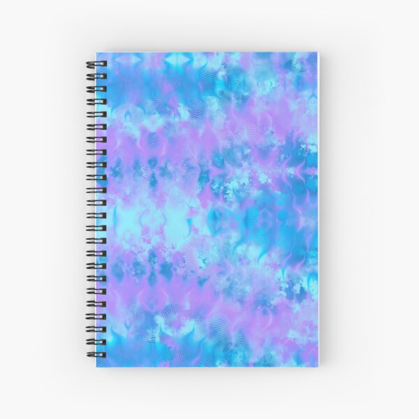 Purple Blue Tie Dye Texture Pattern Spiral Notebook