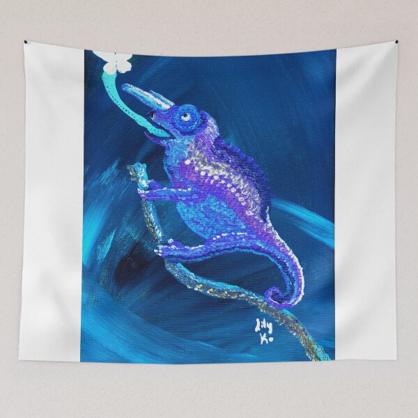 Item preview, CHAMELEON~Blue Reptile Lizard Pet~ Pop Art~Original Painting~LilyKoArt designed and sold by Spinning Plates 360.