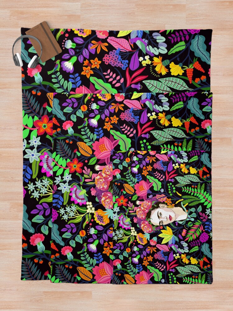 Alternate view of Frida in Bloom Throw Blanket
