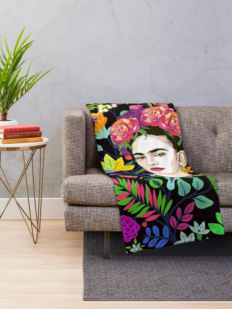 Alternate view of Frida in Bloom Throw Blanket