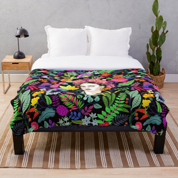 Frida in Bloom Throw Blanket