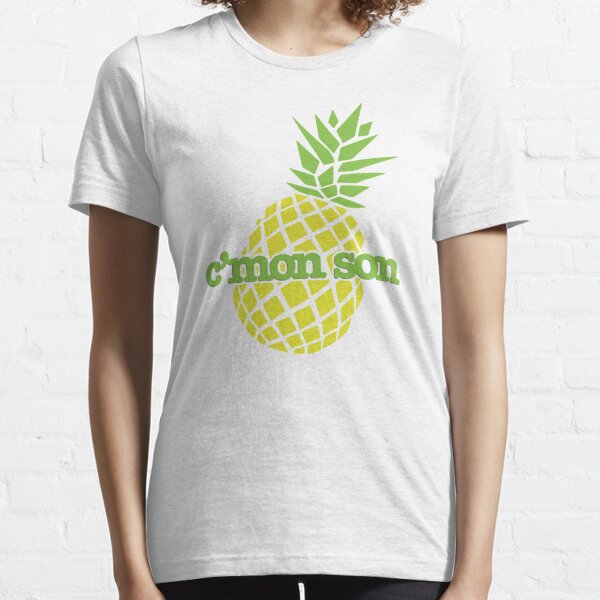 Pineapple and Beach Art Image of Large Neon Colored Pineapple On White 3dRose Lens Art by Florene T-Shirts 