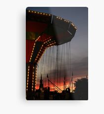 Carnival Ride at Sunset Vertical Metal Print