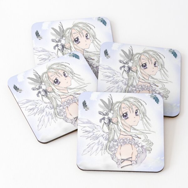 Item preview, Silver Cute Anime Air Wind Element Feather Angel Girl, Arina Tanemura Inspired Art designed and sold by TokenMenagerie.