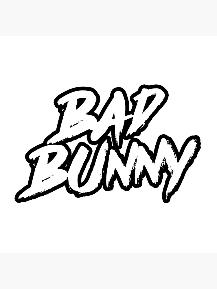 "Bad Bunny Graffiti Logo (Black Outline on White)" Throw ...
