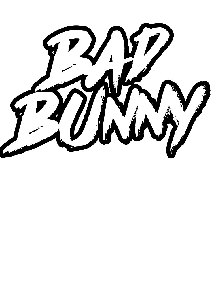 Download Bad Bunny Graffiti Logo Black Outline On White Kids T Shirt By Foxnewton Redbubble