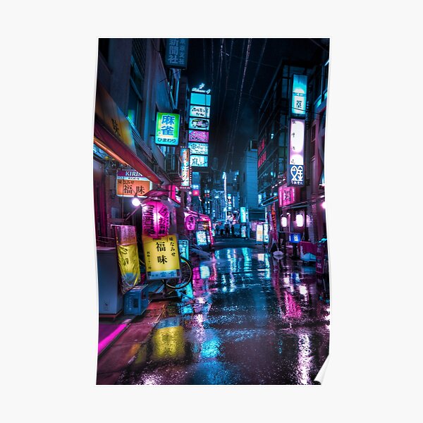 Neo Tokyo cyberpunk vibes Vertical Poster