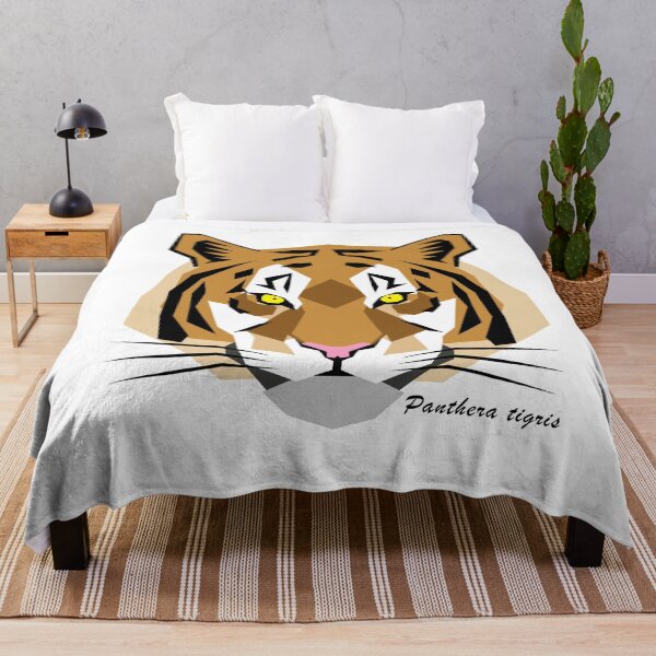 Item preview, Tiger Geometric Art with Scientific Name Text designed and sold by WildByNature.