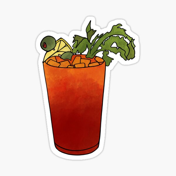Bloody Mary Cocktail Illustration Sticker