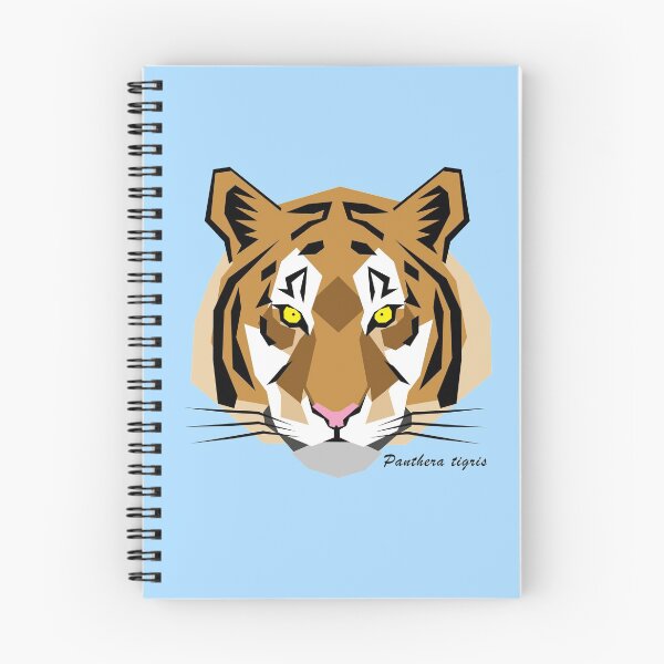 Item preview, Tiger Geometric Art with Scientific Name Text and Blue Background  designed and sold by WildByNature.