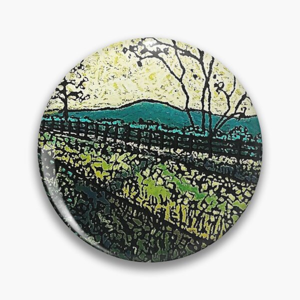 Artikelvorschau, ein mäandrierender Zaun auf einem Feld. Der Sommer steht vor der Tür. entworfen und verkauft von Merideth Young.