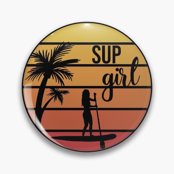Artikelvorschau, Sup Girl Retro Sunset Stand up paddle Lover SUP Paddleboard Gift entworfen und verkauft von GikaDesigns.