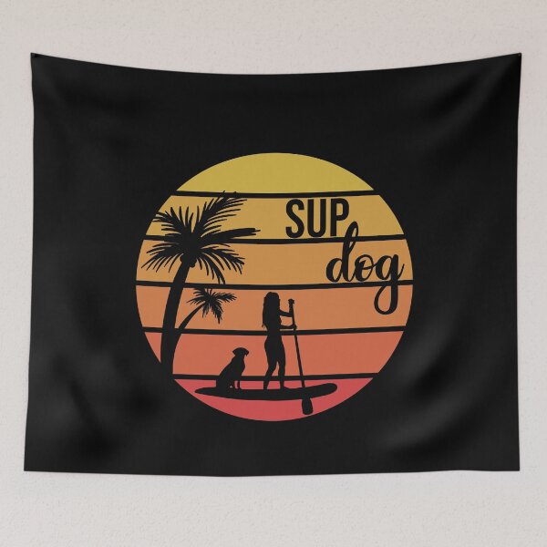 Item preview, Sup Dog Retro Sunset Stand up paddle Lover SUP Paddleboard Gift designed and sold by GikaDesigns.