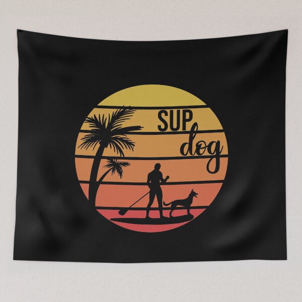 Item preview, Sup Dog Retro Sunset Stand up paddle Lover SUP Paddleboard Gift designed and sold by GikaDesigns.