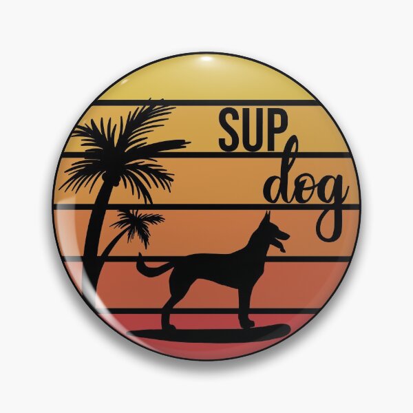 Artikelvorschau, Sup Dog Retro Sunset Stand up paddle Lover SUP Paddleboard Gift entworfen und verkauft von GikaDesigns.