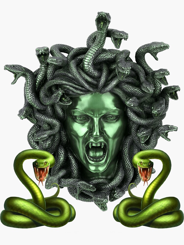 Green Snake Medusa Gorgon | Sticker
