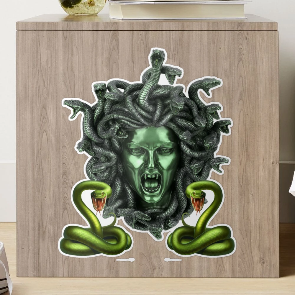 Green Snake Medusa Gorgon  Sticker for Sale by Atteestude