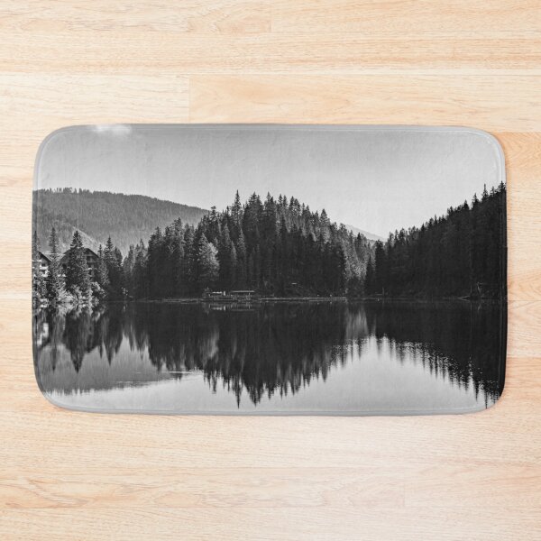 Item preview, Black and white image of Lake Braies and its reflections designed and sold by brambillasimone.