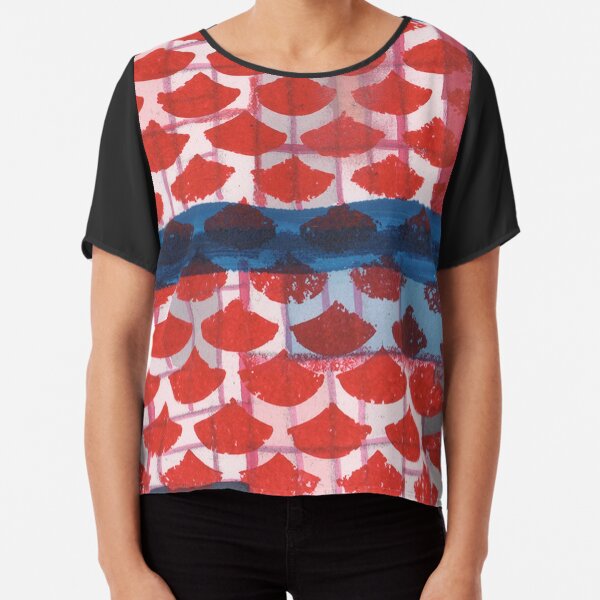 Ukrainian Village (Blue), Chicago Chiffon Top