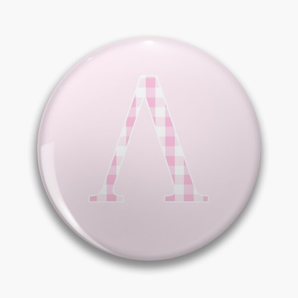Item preview, The Letter Lambda - Monogram in Pink and White Gingham designed and sold by Bumblefuzzies.