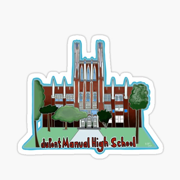"duPont Manual High School dmhs Building" Sticker for Sale by mlmich01
