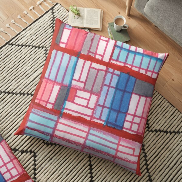 Ukrainian Village (Red), Chicago Floor Pillow