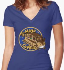The Magic Catbus Women's Fitted V-Neck T-Shirt