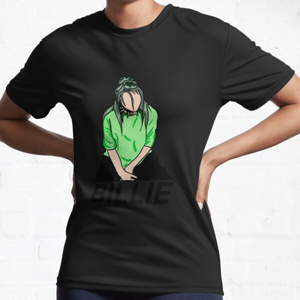 Billie Eilish Green détaillé T-shirt respirant