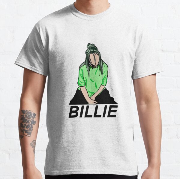 Billie Eilish Green Detailed Classic T-Shirt