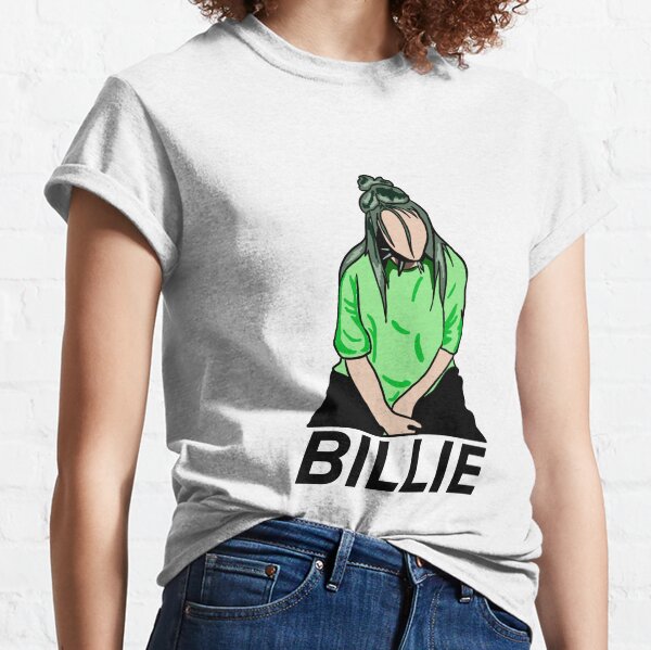 Billie Eilish Green Detailed Classic T-Shirt