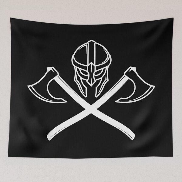 Item preview, Viking Skull Helmet & Crossed Axes (White) designed and sold by elusiveconcepts.