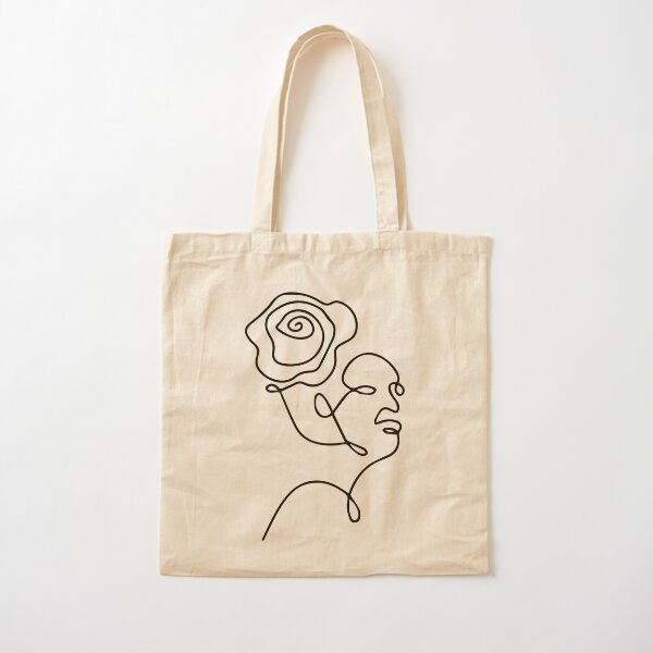 Tote bag visage online abstrait