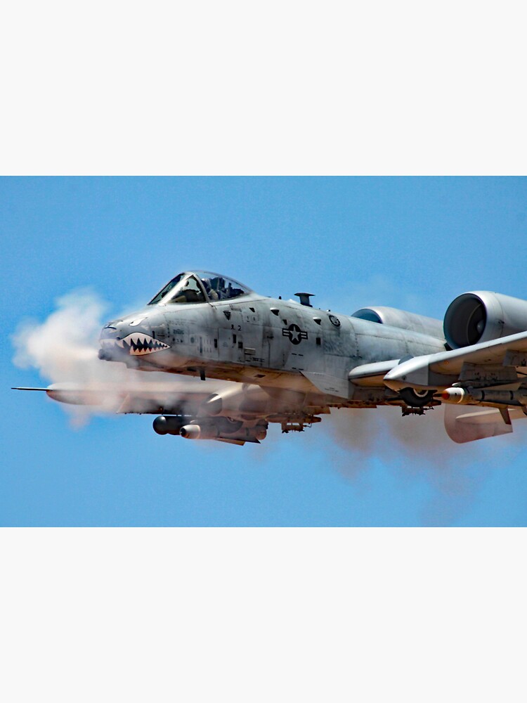 "BRRRTA YEAH!! A-10 Warthog firing its gun" Sticker for Sale by